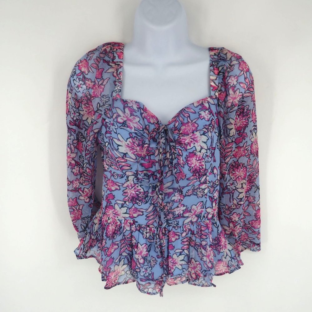 French Connection Hallie Peplum Halter Top XS NWT $78